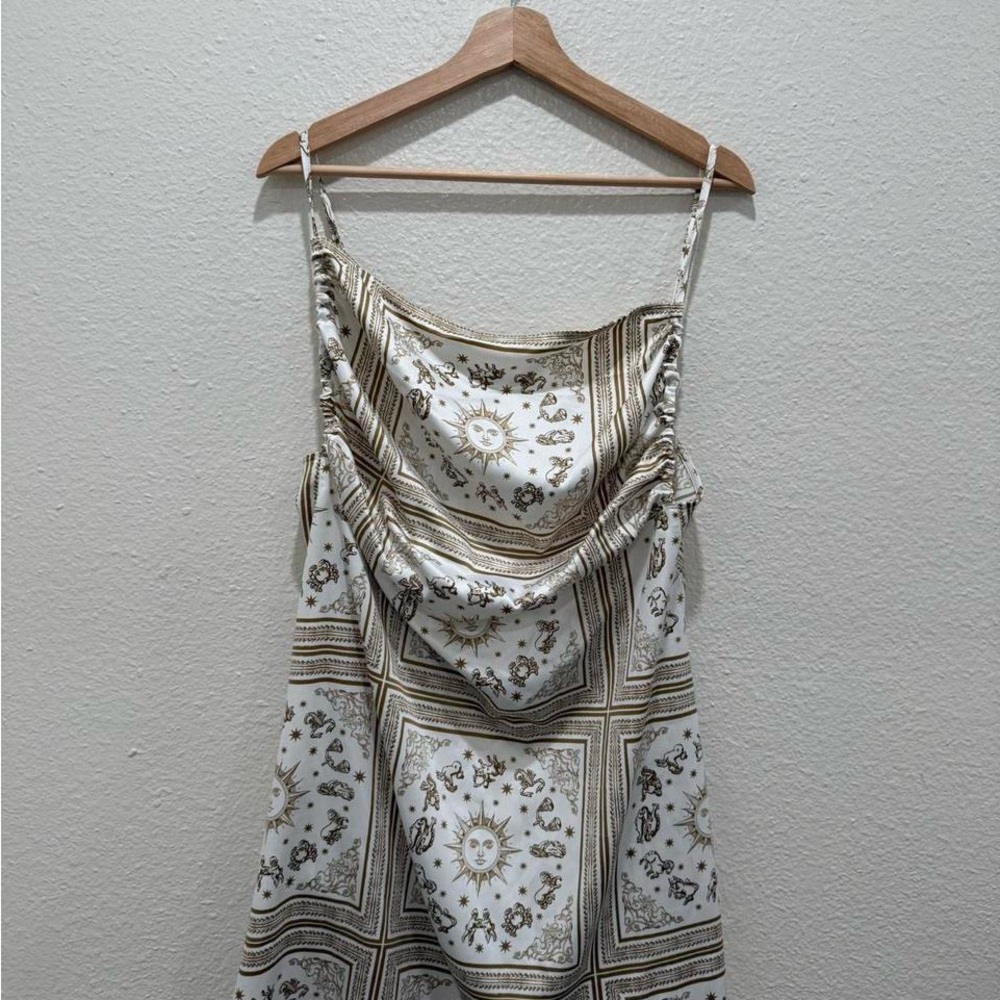 Elegant White and Gold Women's Dress